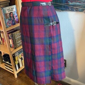Vintage Multicolor Plaid Skirt
